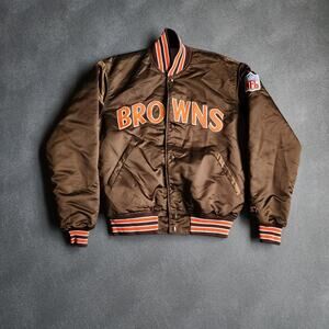 Vintage Cleveland Browns Starter Pro Line Satin Bomber Jacket Large